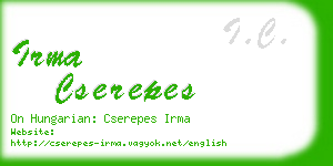 irma cserepes business card
